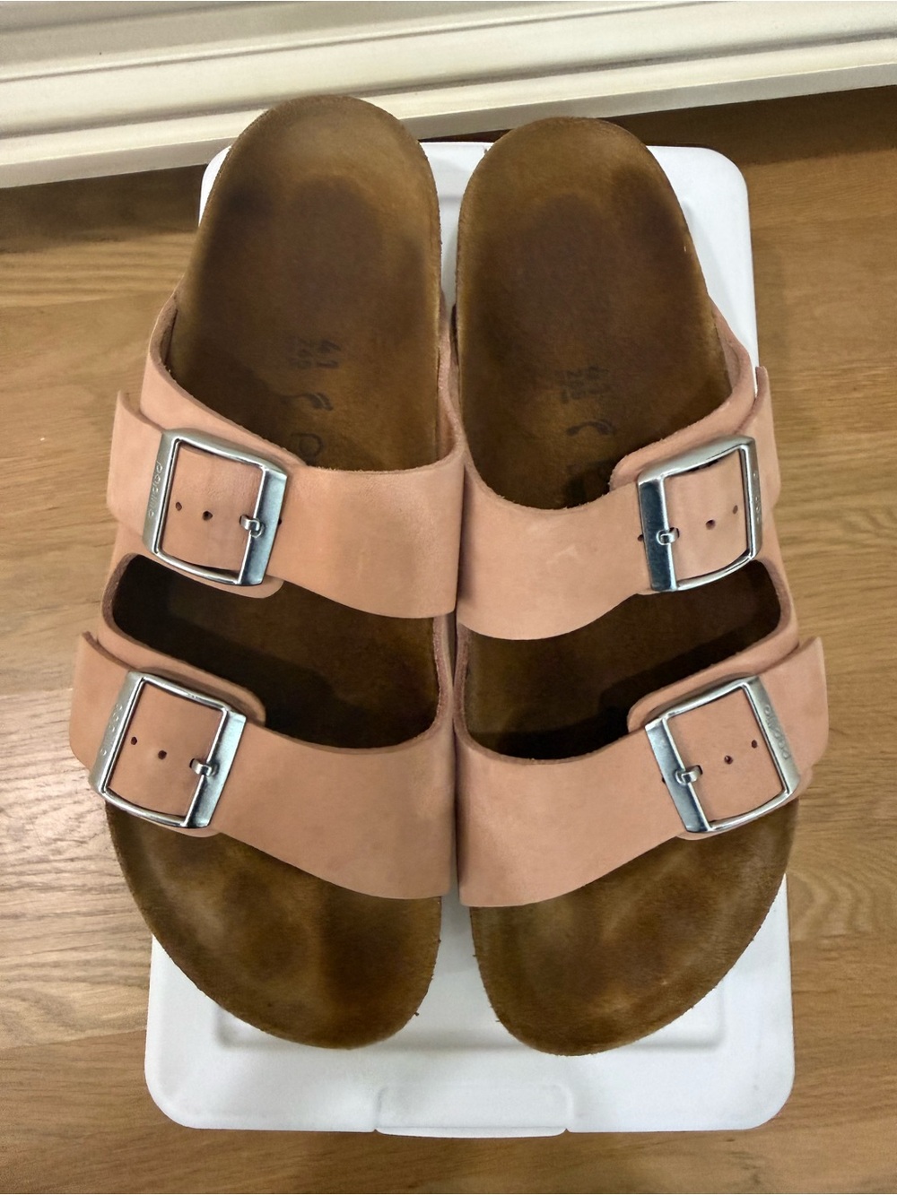Birkenstocks Papillo light pink platform sandals slides size 41
